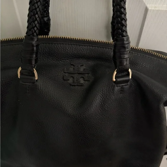 Tory Burch Black Shoulder Bag with Gold Hardware